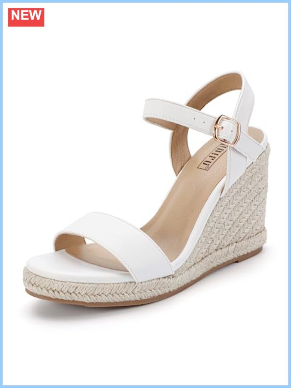 Espadrille Wedge Sandals Open Toe Platform Wedge Heels Slingback with Buckle